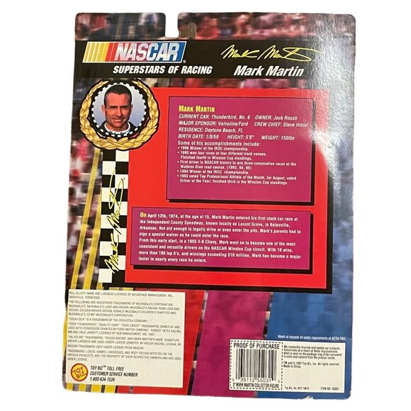 Mark Martin Superstars Of Racing Nascar Figure Set 1997 Card Figure Car Stand - Picture 4 of 10